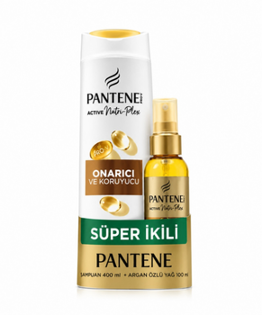 ست شامپو ترمیم‌کننده و روغن آرگان مو پنتن مدل Repairing and Protective